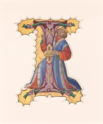 Initiale I mit David