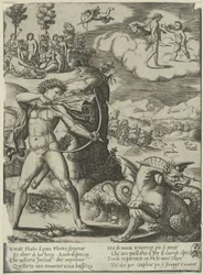 Apollo tötet Python, Platte eins aus Die Geschichte von Apollo und Daphne