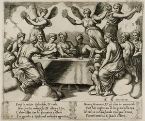 Die Götter feiern die Hochzeit von Psyche und Amor