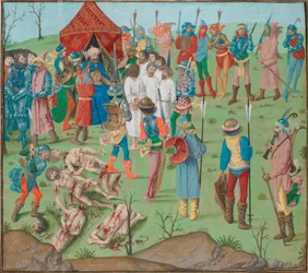 Schlacht von Nikopol Nachwirkungen Das Massaker an den Christen als Rache für das Rahova-Massaker. Jean Froissart, Chroniken, Flandern, Brügge