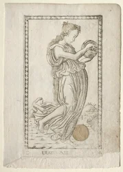 Erato Lyrik und Liebesdichtung aus der Tarocchi-Serie D..., vor 1467