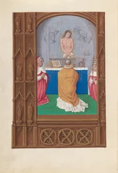 Stunden der Königin Isabella der Katholischen, Königin von Spanien: Fol. 264v, Messe des Hl. Gregor, ca. 1500