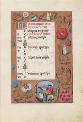Stundenbuch der Königin Isabella der Katholischen, Königin von Spanien: Fol. 3r, Februar, um 1500