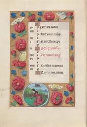 Stundenbuch von Königin Isabella der Katholischen, Königin von Spanien: Fol. 5v, April, um 1500