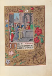 Stundenbuch der Königin Isabella der Katholischen, Königin von Spanien: Fol. 63r, Christus vor Pilatus