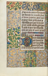 Stundenbuch Gebrauch von Rouen: fol. 151v, Aufwendige Randverzierung aus Laubwerk, c. 1470