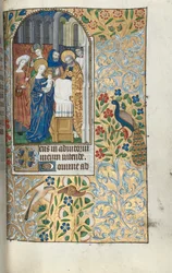Stundenbuch Gebrauch von Rouen: fol. 67r, Darstellung des Christuskindes im Tempel, ca. 1470