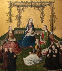 Madonna mit Kind in der Rosenlaube, ca. 1470