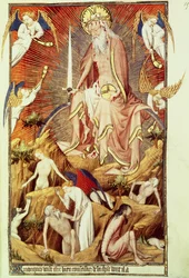 Ms Lat. 9471 f.194 Das Jüngste Gericht, aus den Grandes Heures de Rohan, ca. 1418-25