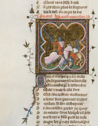 Miniatur aus einem Manuskript des Roman de la Rose von Guillaume de Lorris und Jean de Meun, 1353