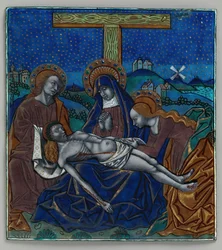 Triptychon-Panel mit Pietà, Französisch, 15.-16. Jahrhundert