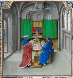 Boccaccio und Petrarca aus: De casibus virorum illustrium von Giovanni Boccaccio