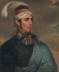 Porträt von Major John Norton als Mohawk-Häuptling Teyoninhokarawen