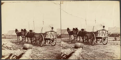 Armee-Wagen zum Versorgungslager, City Point, für Nachschub