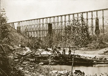 Falling Water Bridge, Nashville und Chattanooga Railroad, 1861-65