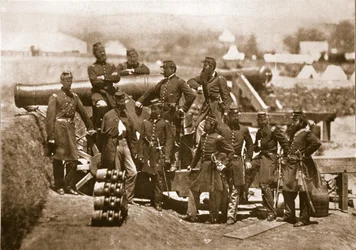 General Corcoran (ganz links) und Offiziere der 69. New Yorker Freiwilligen, 1861-65