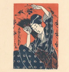 Werbekarte von A. Sinkel mit japanischer Frau