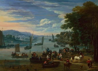 Küstenszene mit Viehtreibern