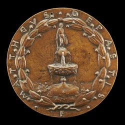Brunnen mit einer nackten männlichen Figur gekrönt [Rückseite], ca. 1446