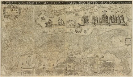 1630 Karte von Italien von Matthaeus Greuter, veröffentlicht 1657 von Stefano Scolari