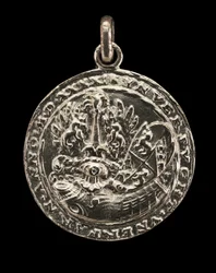 Schild, Kürass, Helm und Kamm [Rückseite], 1541