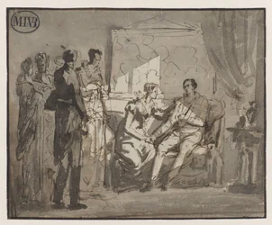 Königin Wilhelmina besucht den verwundeten Prinzen von Oranien nach der Schlacht bei Waterloo in Brüssel