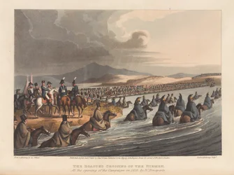Die Überquerung des Niemen zu Beginn des Feldzugs 1812 (Druck)