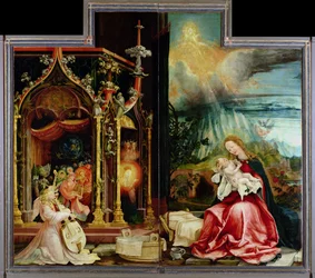 Geburt Christi und Engelskonzert vom Isenheimer Altar, Mitteltafel