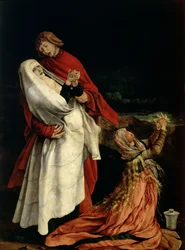 Maria und Maria Magdalena am Fuße des Kreuzes, Detail vom Isenheimer Altar (Detail)