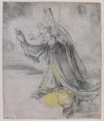 "Jungfrau hat das Kind in den Wolken" (Jungfrau und Kind in den Wolken), um 1509-1511