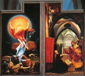 Die Verkündigung und Auferstehung Christi, Detail aus dem Isenheimer Altar, um 1512-16