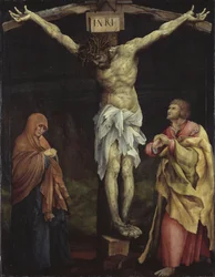 Tauberbischofsheimer Altar, Szene: Christus am Kreuz zwischen Maria und Johannes