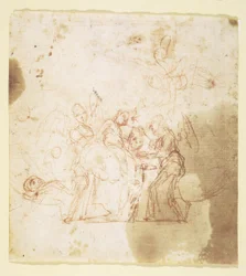 Johannes der Täufer als Kind von Engeln betreut (?)