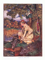 Komm heraus, weißer Hirsch, Illustration aus Lady Anns Märchen, 1914