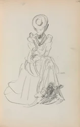 Italienisches Skizzenbuch: Sitzende Frau Seite 114, 1898-1899