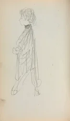 Italienisches Skizzenbuch: Stehende Frau im Profil Seite 51, 1898-1899