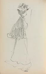 Italienisches Skizzenbuch: Stehende Frau im Profil Seite 130, 1898-1899
