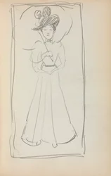 Italienisches Skizzenbuch: Stehende Frau mit Sonnenschirm Seite 233, 1898-1899