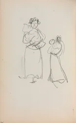 Italienisches Skizzenbuch: Zwei stehende Frauen mit Säuglingen Seite 140, 1898-1899
