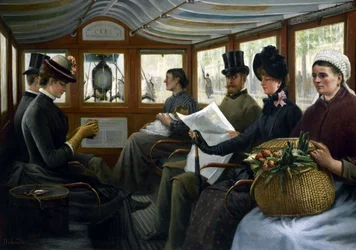 Im Omnibus, um 1885