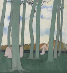 Landschaft mit grünen Bäumen oder Buchen in Kerduel, 1893