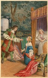 Streit zwischen Armande und Molière (Illustration)