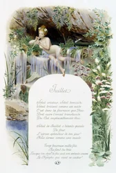 Juli „La Chanson du mois“ von Jérôme Doucet, Illustration - Maurice Leloir, ed. Reims 1904. L. Michaud