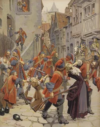 Die Dragonnaden vertreiben eine protestantische Familie