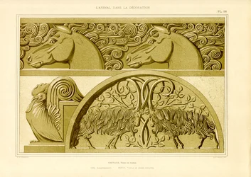 Jugendstil-Pferdemotive (Lithografie)