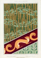 Entwürfe für Tapeten, Bordüre und Seidenstoff, veröffentlicht 1897