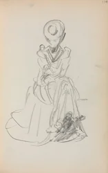 Italienisches Skizzenbuch: Sitzende Frau (Seite 114)