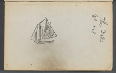 Skizzenbuch, Die Dells, Nr. 127, Seite 001: Segelboot "Die Dells"