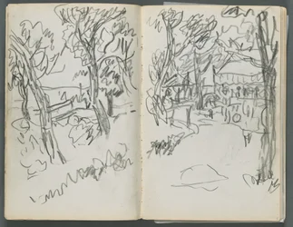 Skizzenbuch, Die Dells, Nr. 127, Seite 004 & 5: Landschaft