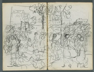 Skizzenbuch, The Dells, Nr. 127, Seite 076 & 77: Figuren in einer Landschaft